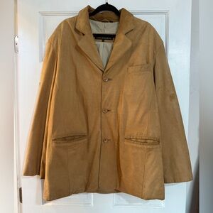 Jacobson’s Genuine Leather Men's Leather Trench Coat in Camel